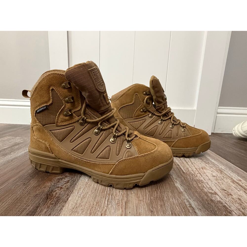 Free Soldier Tactical Hiking Combat Boots Brown Waterproof size 11w